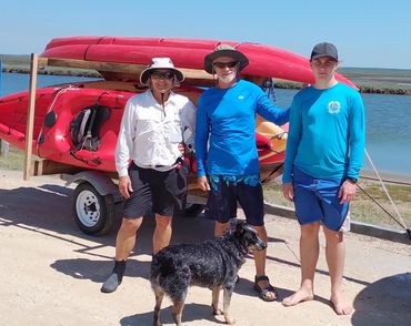 Meyer Family - Carrie, Pete and Kai - with our Blue Heeler Paco