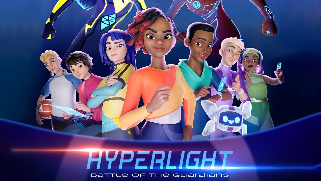 Animated group of diverse characters from Hyperlight: Battle of the Guardians.