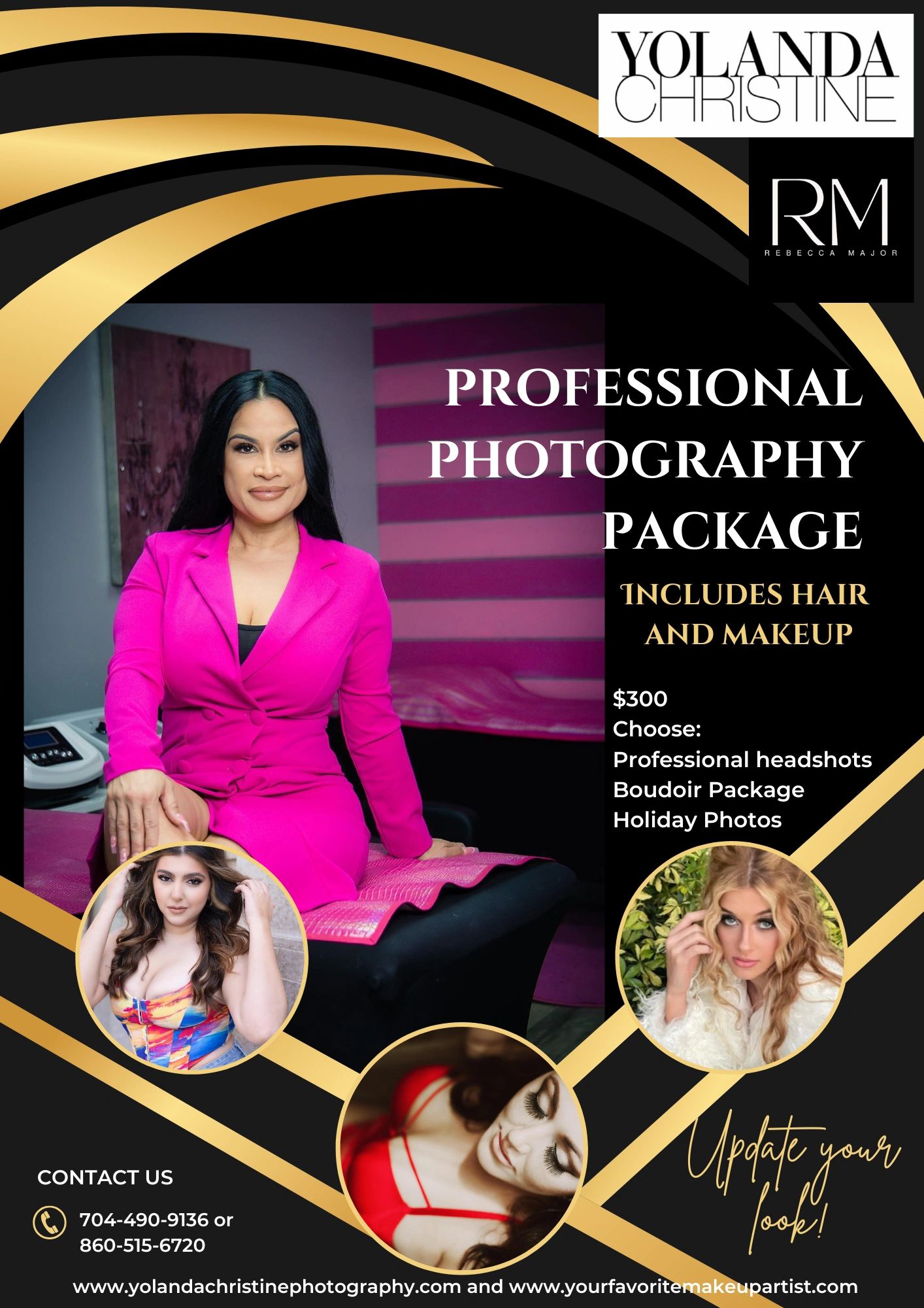 Professional photos with hair and makeup