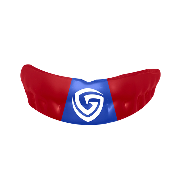 Grill Guard - nonprofit custom fit sports mouthguards bi color red-blue-red