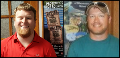 Left: FLOW AIS Coordinator Derek Thorn. Right: Tri County AIS Coordinator John Preuss