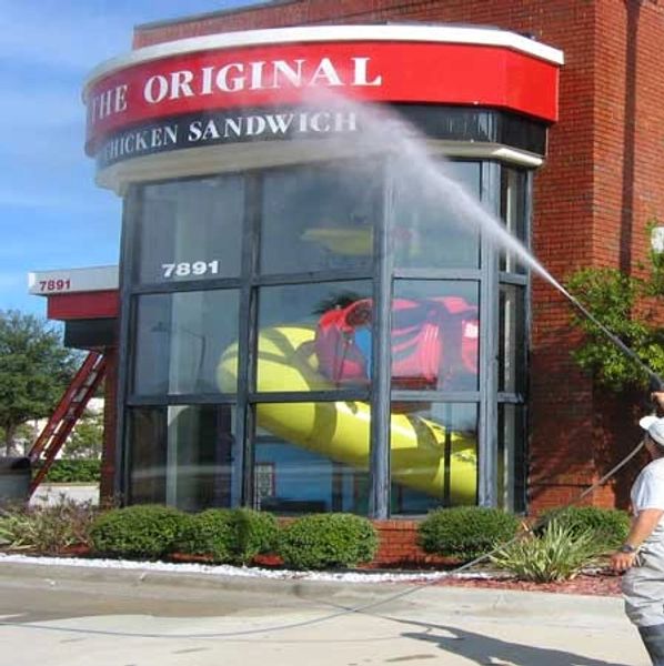 Store Front Pressure Washing, Commercial Pressure Washing. Restaurant Cleaning