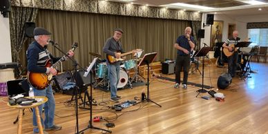 The Living Legends Band performing at the Moongalba Room at Renaissance Retirement Village Vic Point