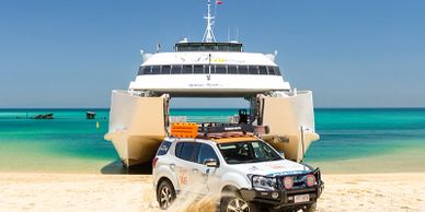The MiCat Moreton Island Adventures vehicle ferry.