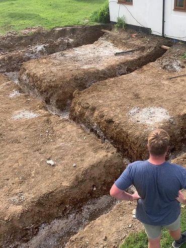 Trenches dug ready for concrete pour
