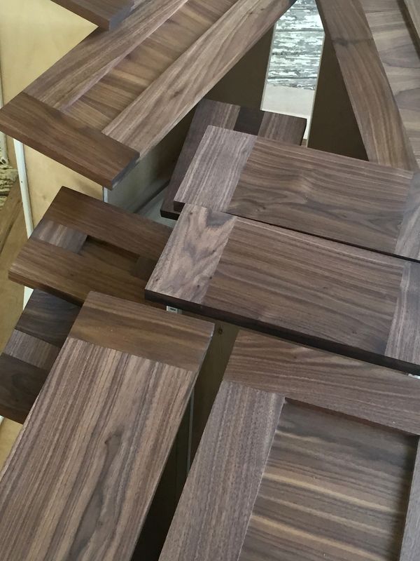 Custom walnut cabinet drawer fronts and doors