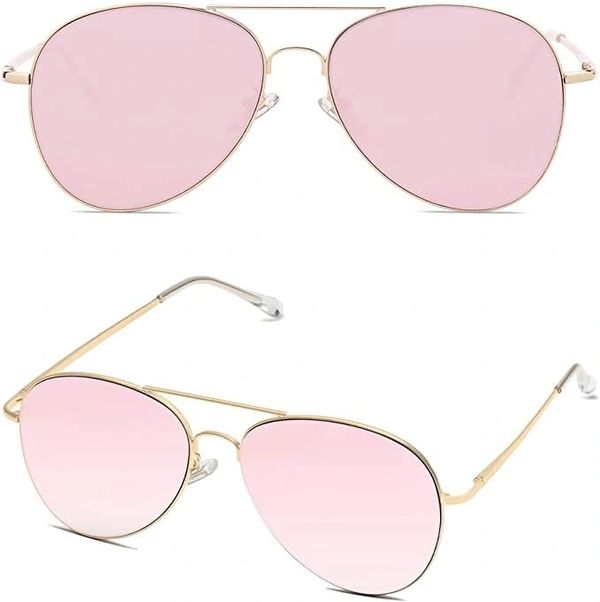 SOJOS Classic Aviator Sunglasses for Women Men Metal Frame Spring Hinges SJ1030
