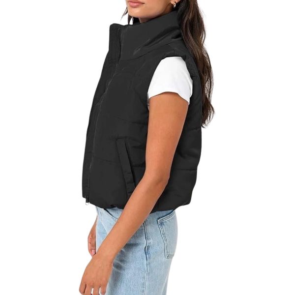 Trendy Queen Puffer Vest Women Sleeveless Winter Outerwear Warm Puffer Lightweight Fashion Vest