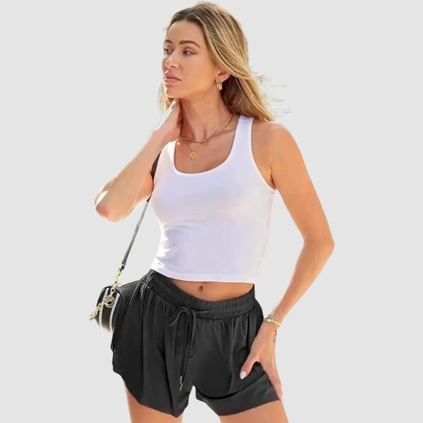 AUTOMET Women‘s 2 in 1 Flowy Running Shorts Casual Summer Athletic Shorts