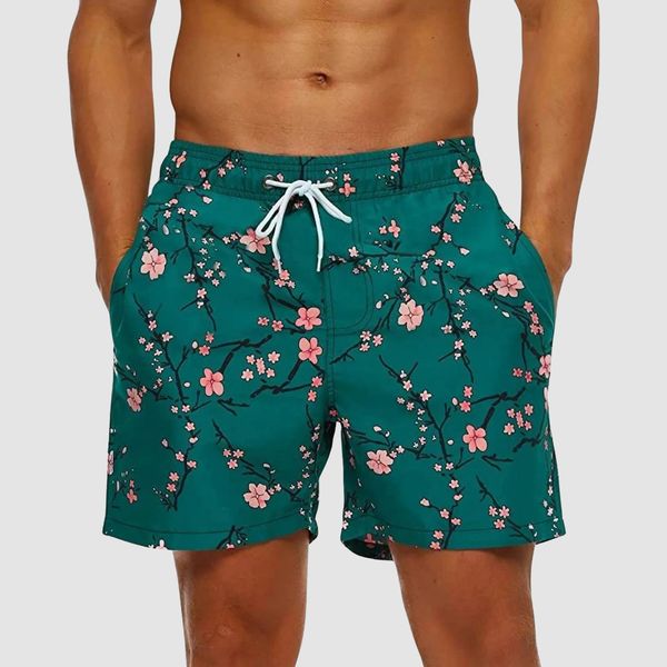 SILKWORLD Men's Quick Dry Swim Trunks with Pockets Swimwear Beach Shorts