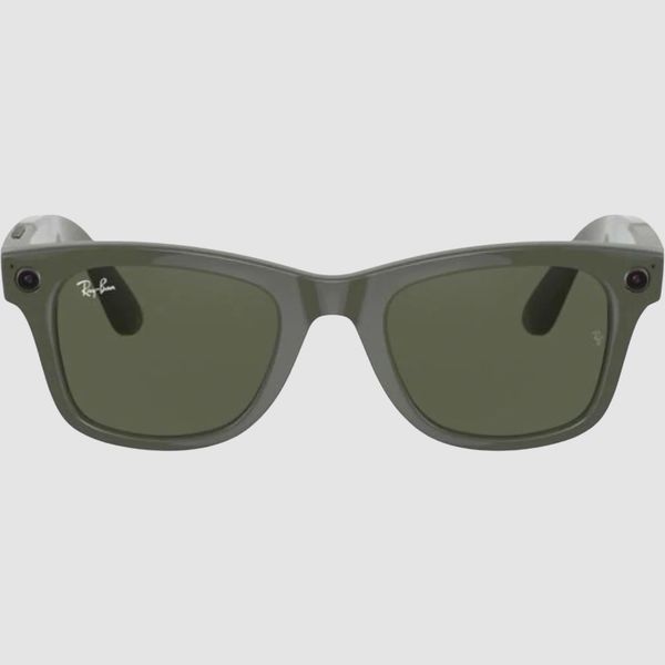 Ray-Ban Stories | Wayfarer Smart Glasses ( Shiny Olive/Transitions G-15 Green )