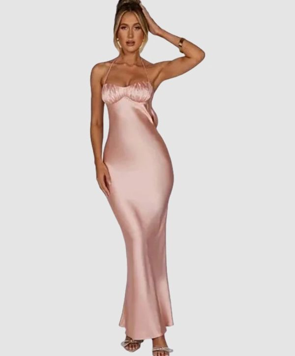 Hanging Neck Sexy Open Back Slim Fit Wrapped Hip Women's Dress