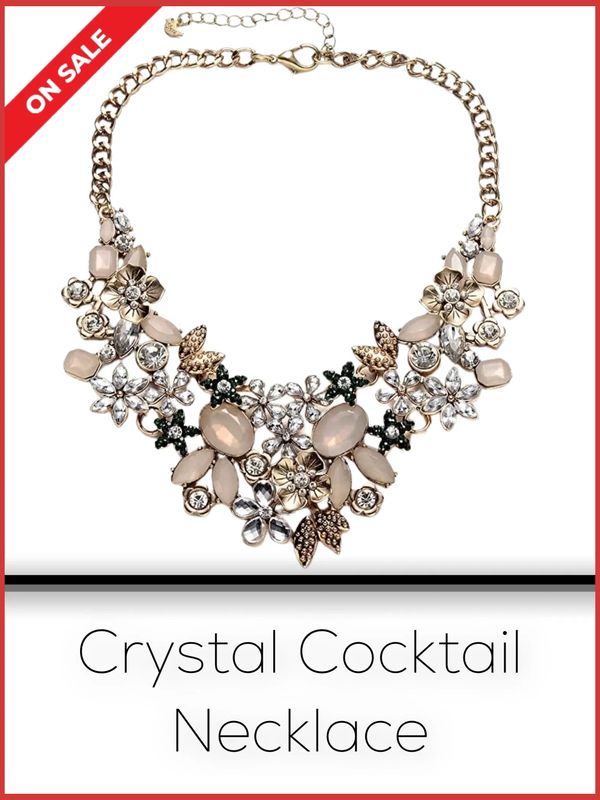 FSMILING Womens Statement Necklaces Chunky Bib Necklace Crystal Cocktail Necklace