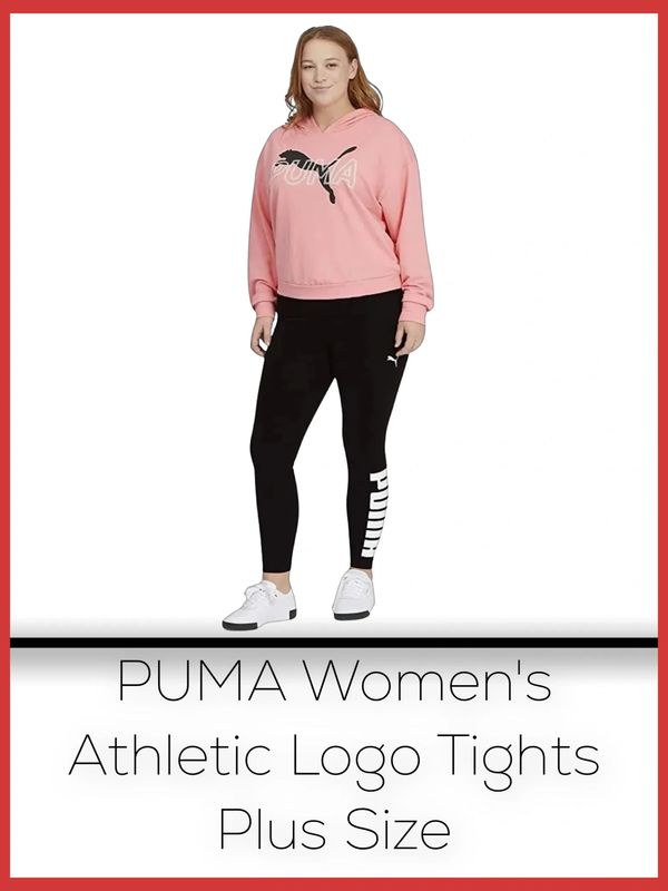 PUMA Women's Athletic Logo Tights Plus Size