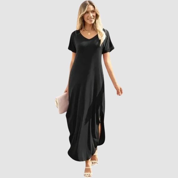 ANRABESS Women Summer Casual Loose Oversized Sundress Short Sleeve T-Shirt Beach Maxi Long Dresses