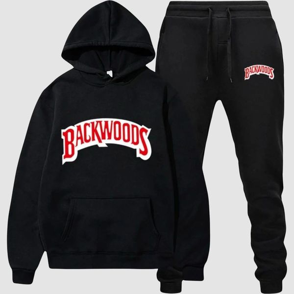 Streetwear Backwoods Hoodie set Tracksuit Men Thermal Sportswear