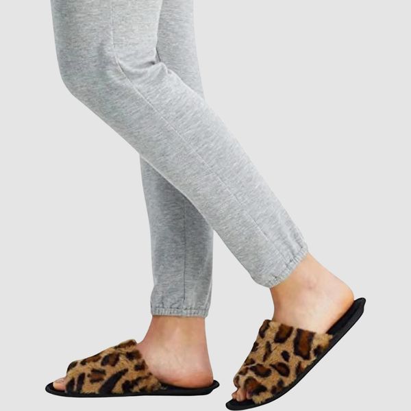 Jessica Simpson Women's Plush Faux Fur Fuzzy Slide on Open Toe Slipper with Memory