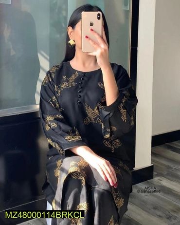 Black linen 2pcs suit