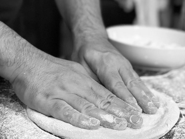 Hand made pizza dough