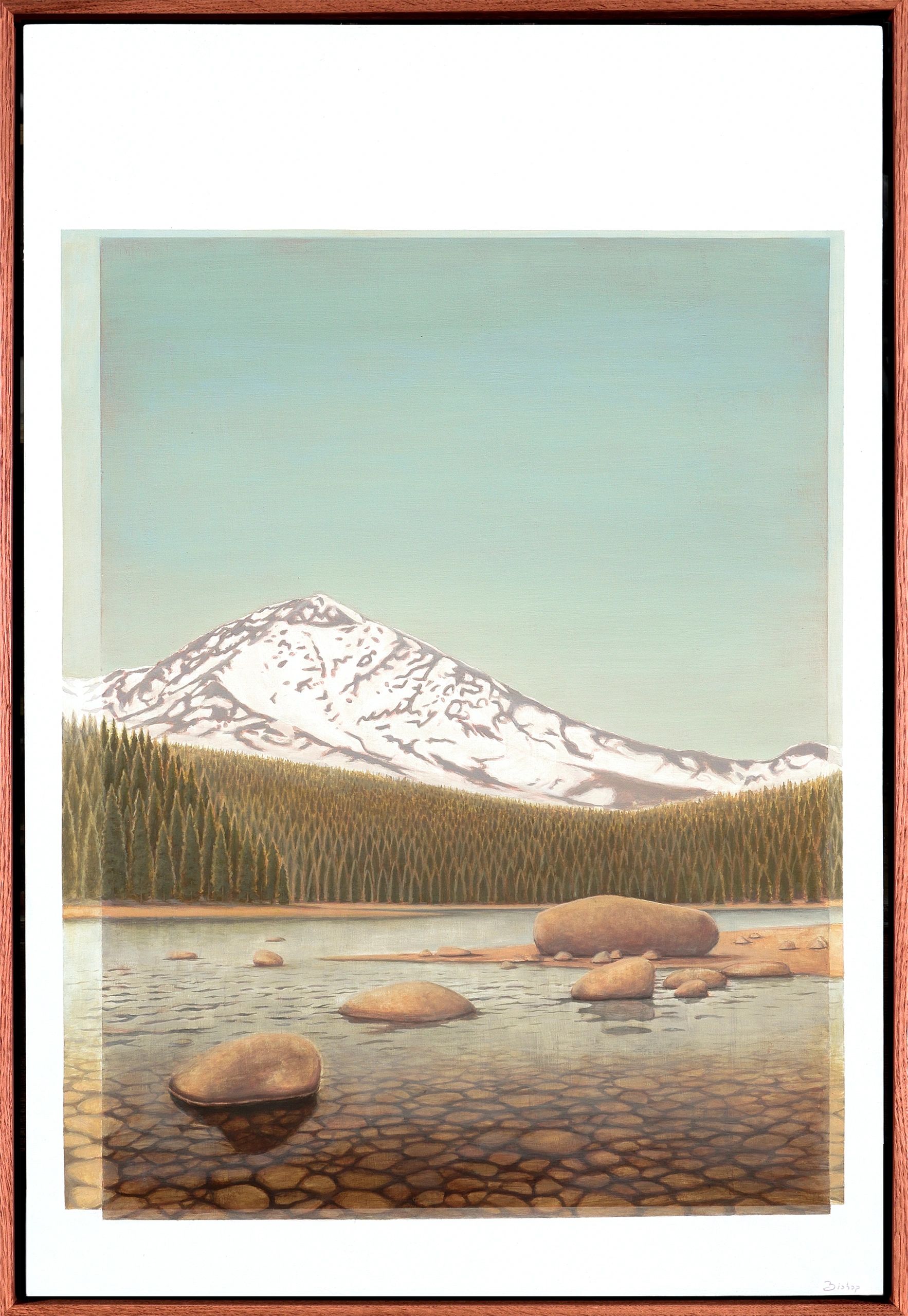 Mountain lake with rocks and trees