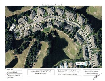 community irrigation system valves, clocks & heads pinned locations New Smyrna.