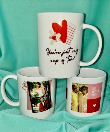 Valentine's Day 15-ounce coffee mug with twp photos on it