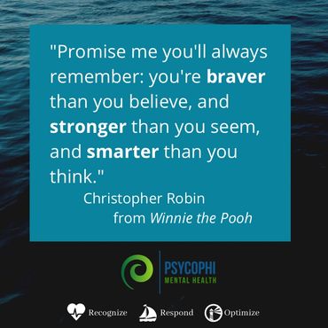 Mental Health Quote to inspire health, growth, change and perspective.