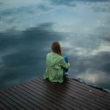 Depression and mental health: Woman taking steps towards improvement with self care and tooling-UP