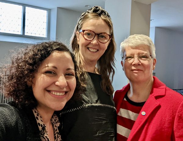 Three smiling women