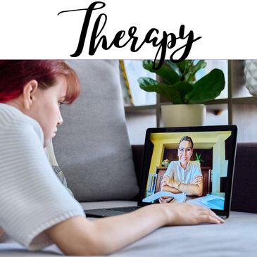 woman with laptop on the couch. Another woman is on video on the laptop.