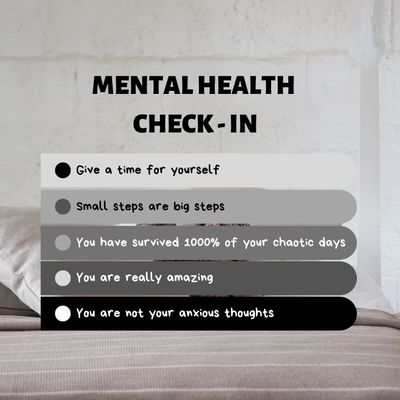 checklist for mental health check-in. 