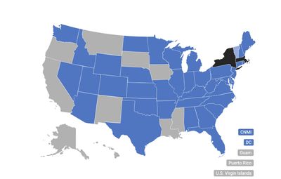 map showing which states are serviced.