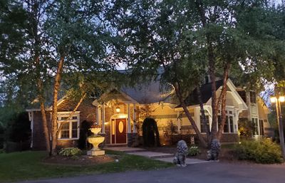 Grand Victorian at dusk with up lighting