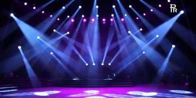 moving lights and 3d visualization of a stage for a meeting or presentation