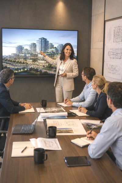 Sharon Hay with architects and developers in real estate