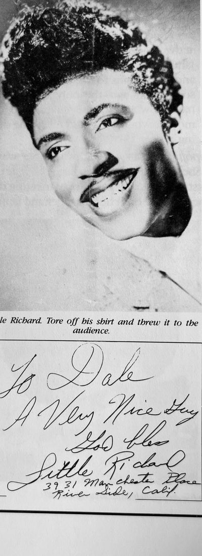 Little Richard signed card Gaumont theatre 1964