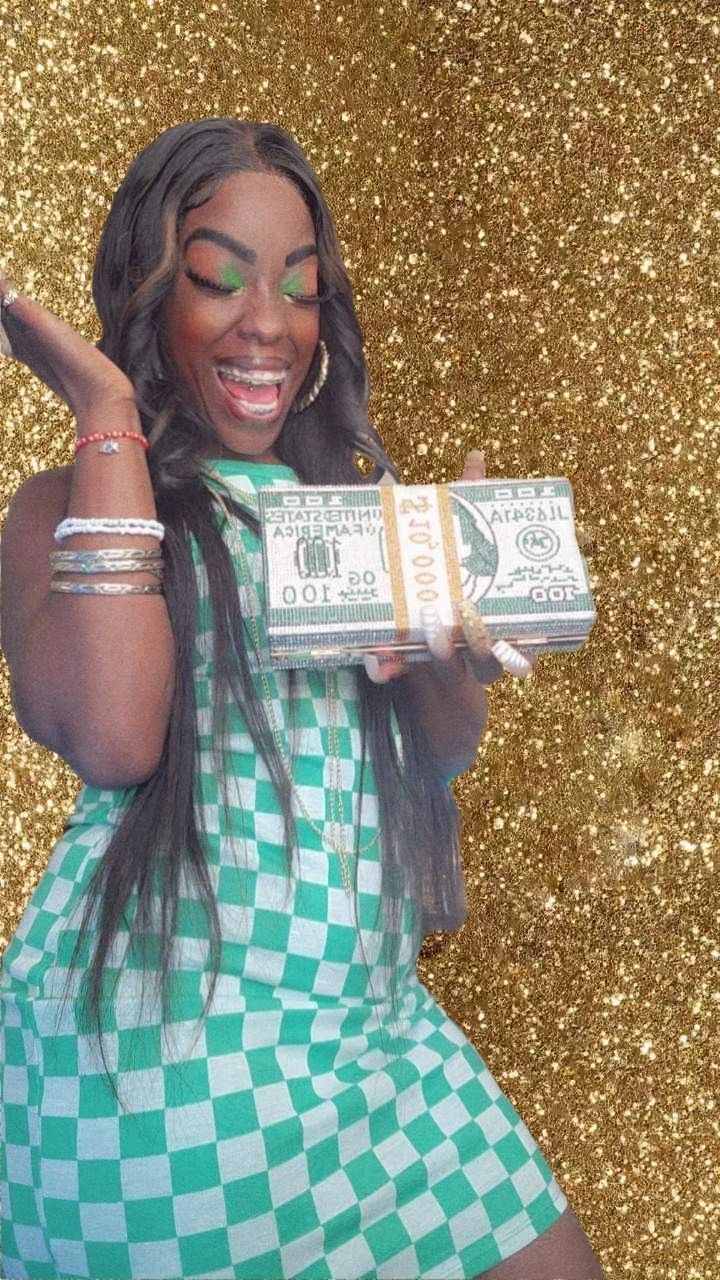 Lashonda Jordan with Money Bag Cutch is seen in the movie Hustle.