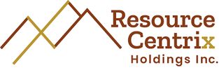 Logo of Resource Centrix Holdings Inc. featuring stylized mountain peaks.