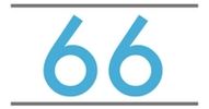 Blue number 66 with gray lines above and below.