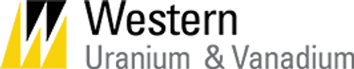 Logo with yellow angular shapes and text 'Uranium & Vanadium'.