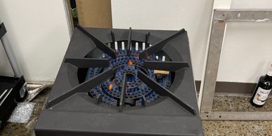 Appliance hook up, gas burner