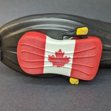 Shimano SPD-SL cleat cover commemorating Canada Day