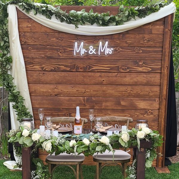 Wedding backdrop, classic wood wall, photo booth rental, wedding prop rental , Flower Wall rental