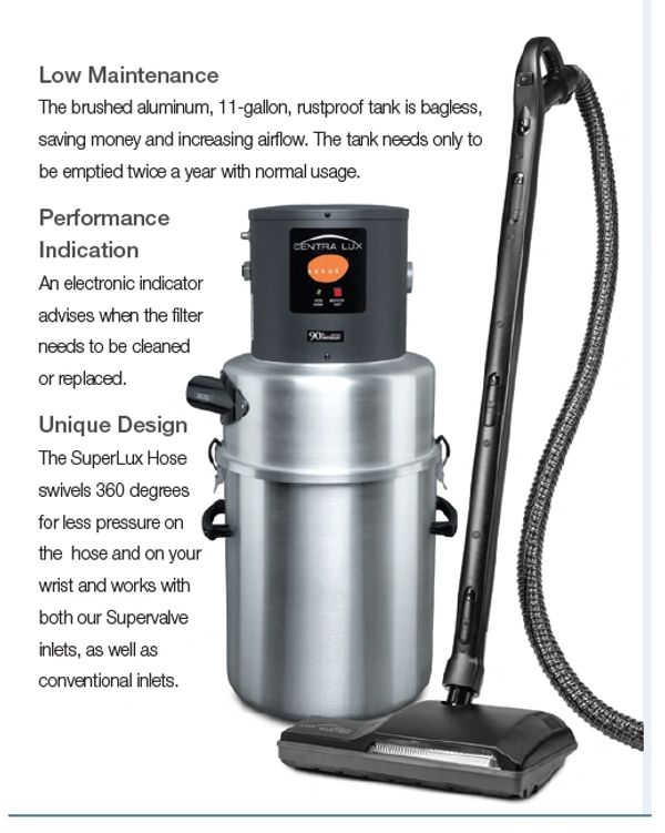 Aerus Electrolux Lux Centralux central vac
www.rvavacuums.com