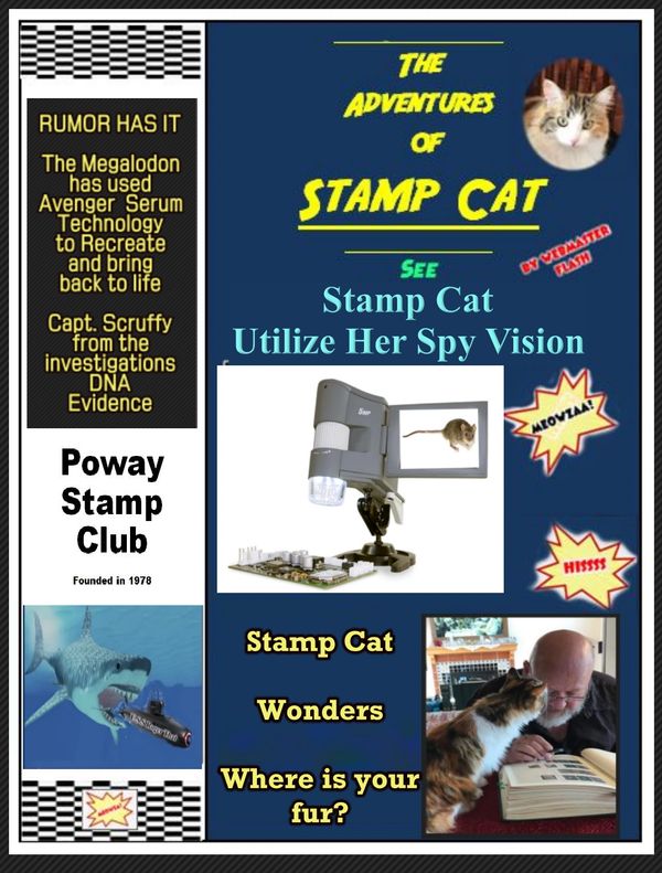 Adventures of Stamp Cat, Cat. Stamp Cat, Ugl y Stamp Contest, Poway Stamp Club, California Philately