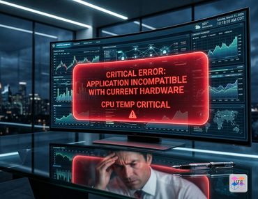 A corporate executive experiencing a mid-day System Uptime crash, highlighting the severe operational bottleneck of unbuffered Liquidity.