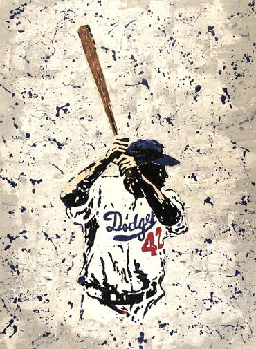 Jackie Robinson, acrylic on canvas