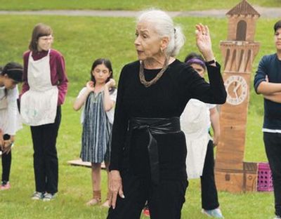 OLLI & PAL participants tell an oral history of immigration & naturalization during an outdoor show.