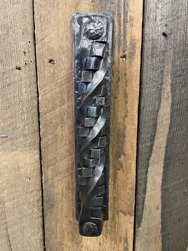 hand-forged wrought iron custom twist door handle