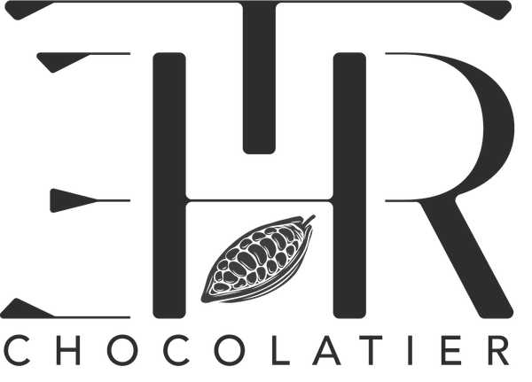 Black and white logo for ER Chocolatier.